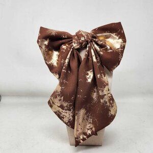 New Anthropologie xl shimmer bow hair clip in brown